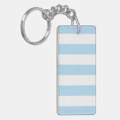 Porte-clés Bleu, Blancs, Motif rayé (Devant gauche)
