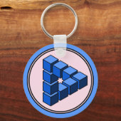 Porte-clés Bleu Bleu Rose Impossible Triangle Blocs (Recto)