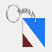 Porte-clés Bleu brillant Bleu blanc profond Rouge mince rayur (Devant gauche)