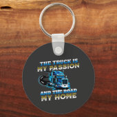 Porte-clés Bleu Camion Speed Road Passion Home Conception du  (Recto)