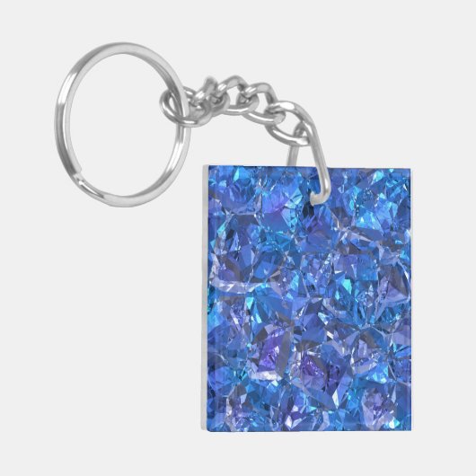 Porte-clés Bleu cristal et violet (Devant gauche)