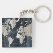 Porte-clés Bleu de carte de Vieux Monde (Dos)