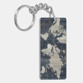 Porte-clés Bleu de carte de Vieux Monde (Devant gauche)