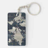 Porte-clés Bleu de carte de Vieux Monde (Dos)