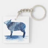 Porte-clés Bleu de cobalt Animaux de ferme - Moutons (Dos)