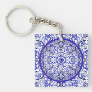 Porte-clés Bleu de dentelle en céramique de Grèce