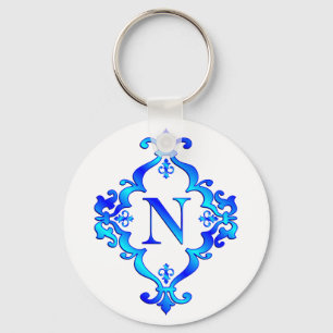 Porte-clés Bleu de la lettre N