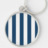 Porte-clés Bleu de marine, Blancs, Motif rayé (Devant)