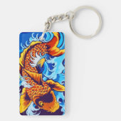 Porte-clés Bleu de poisson orange Koi (Dos)