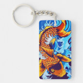Porte-clés Bleu de poisson orange Koi (Devant)