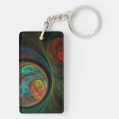 Porte-clés Bleu de renaissance Art Abstrait (Dos)