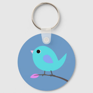 Porte-clés bleu d'oiseau