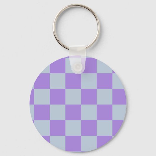 Porte-clés Bleu doux et À damiers lavande (Recto)