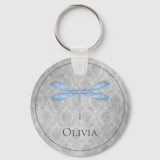 Porte-clés Bleu Dragonfly Damas (Recto)