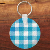 Porte-clés Bleu et blanc À damiers Buffalo Plaid (Recto)