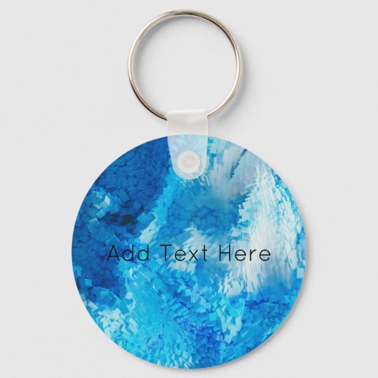 Porte-clés Bleu et blanc Mélange d'art Abstrait (Recto)