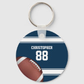 Porte-clés Bleu et blanc Stripes Jersey Football (Verso)