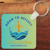 Porte-clés bleu et jaune Roam to Reflect (Verso)