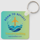 Porte-clés bleu et jaune Roam to Reflect (Dos)