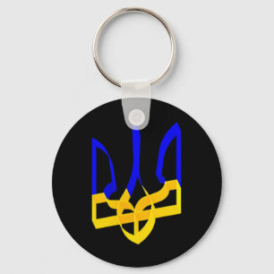 Porte-clés Bleu Et Jaune Ukraine Armoiries Gerfaucon Tri