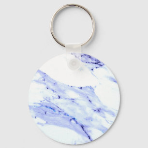 Porte-clés Bleu et Marbre blanc