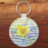 Porte-clés Bleu et or Cancer ne peut pas cardiaques Clavier (Recto)