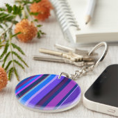 Porte-clés Bleu et violet bandes verticales (Devant droit)