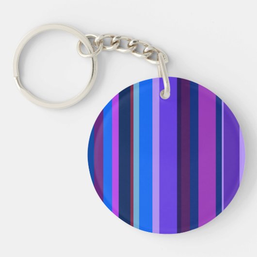 Porte-clés Bleu et violet bandes verticales (Devant)