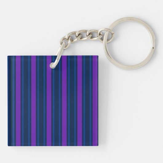 Porte-clés Bleu et violet bonbons rayés (Dos)