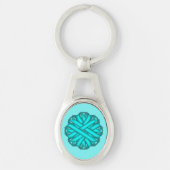 Porte-clés Bleu/Fleur Turquoise Ruban par Kenneth Yoncich (Devant)