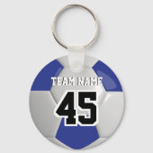 Porte-clés Bleu foncé et blanc Team Soccer Ball (Recto)