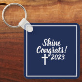 Porte-clés Bleu foncé Félicitations Graduation Bible Verse (Recto)