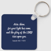 Porte-clés Bleu foncé Félicitations Graduation Bible Verse (Dos)