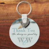 Porte-clés Bleu gris mariage du coeur de pays (Recto)