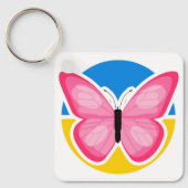 Porte-clés Bleu jaune drapeau ukrainien Papillon (Recto)