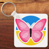 Porte-clés Bleu jaune drapeau ukrainien Papillon (Recto)