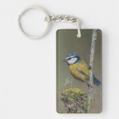 Porte-clés Bleu Jaune Tit Oiseau Peinture Initiales Oiseau Oi (Devant)