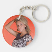 Porte-clés Bleu Jaune Typographie Engin de graduation (Dos)