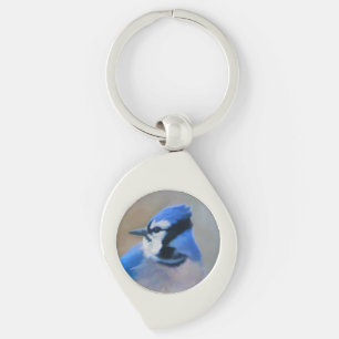 Porte-clés Bleu Jay Painting - Art original pour les oiseaux