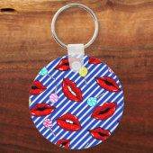 Porte-clés Bleu lèvres rouges (Verso)