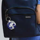 Porte-clés Bleu marine, Blanc, Argent, Cadeaux de volley-ball
