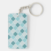 Porte-clés Bleu Marocain Trellis, Lattes, Quatrefoil (Dos)
