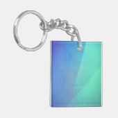 Porte-clés Bleu moderne Aqua & Turquoise à dégradé géométriqu (Devant gauche)