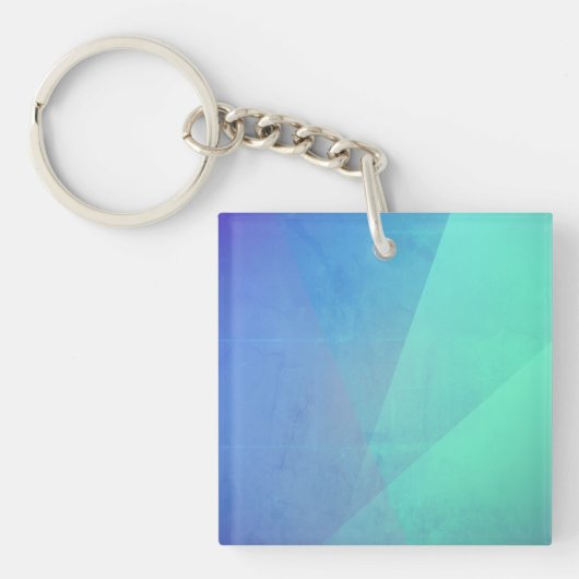 Porte-clés Bleu moderne Aqua & Turquoise à dégradé géométriqu (Devant)
