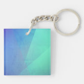 Porte-clés Bleu moderne Aqua & Turquoise à dégradé géométriqu (Dos)