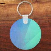 Porte-clés Bleu moderne Aqua & Turquoise à dégradé géométriqu (Recto)