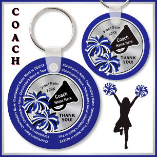 Porte-clés Bleu, Noir, Cadeaux de coach de Cheerleading pas c