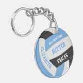 Porte-clés bleu noir de l'équipe couleurs personnalisées voll (Devant gauche)