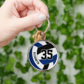 Porte-clés bleu noir de l'équipe couleurs personnalisées voll (Main)