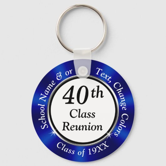 Porte-clés Bleu, noir et blanc Réunion de 40 ans lycée (Recto)